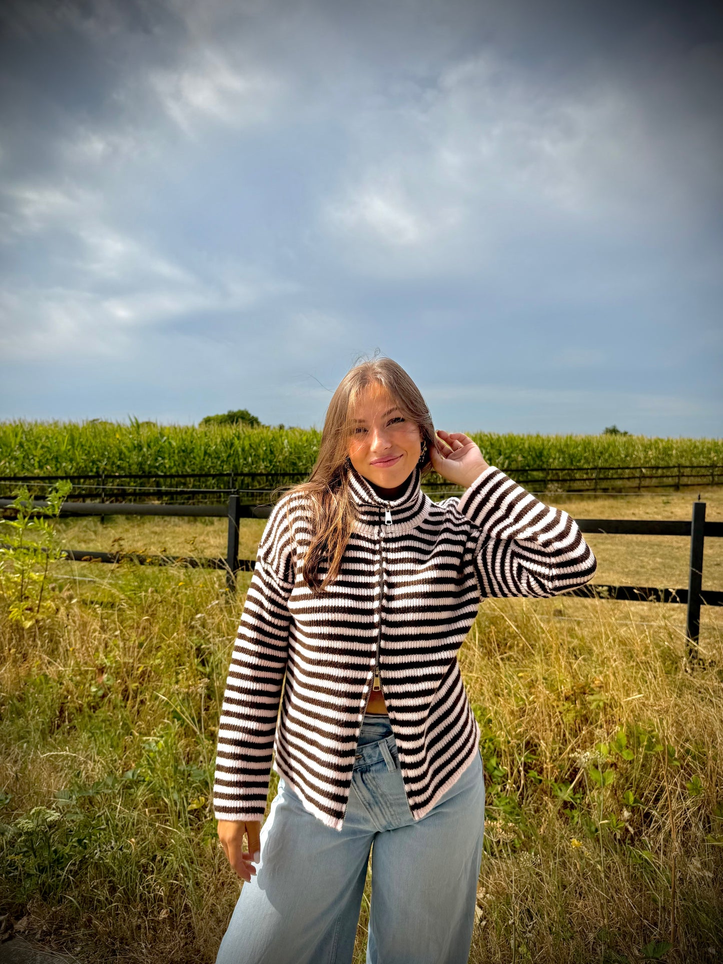 Livia Vest Brown/Pink