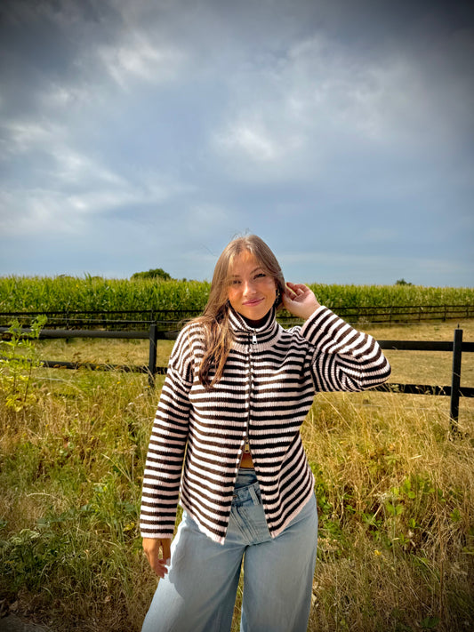 Livia Vest Brown/Pink
