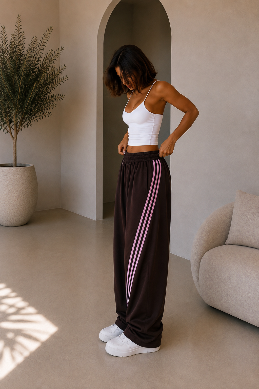 LÓ Joggers - Chocolate / Pink