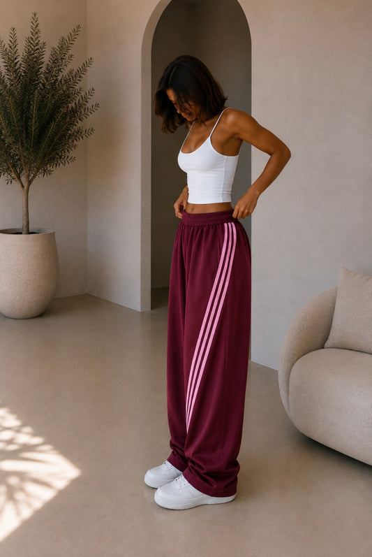 LÓ Joggers - Burgundy / Pink