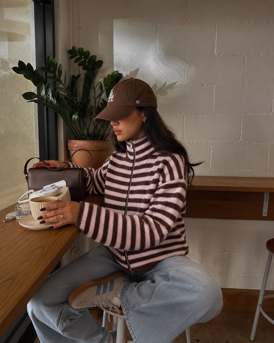 Livia Vest Brown/Pink